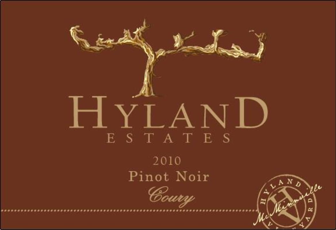 Hyland Estates Coury Pinot Noir 2010 Front Label