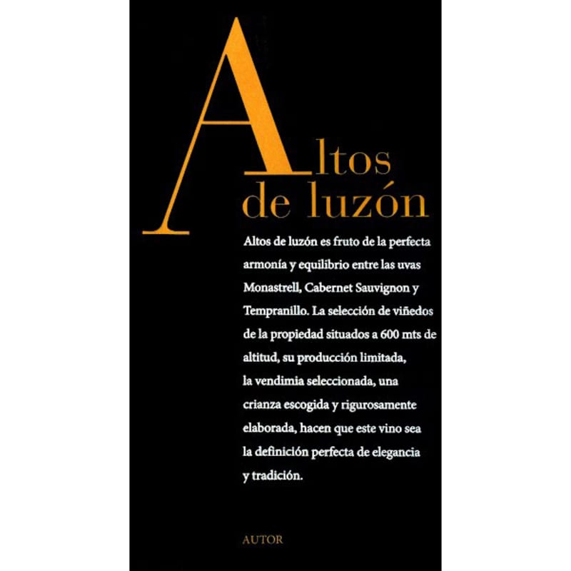 Bodegas Luzon Altos de Luzon 2009 Front Label