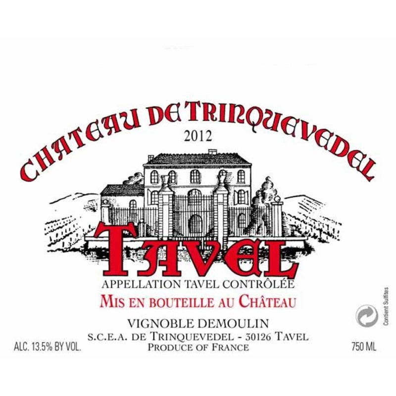 Chateau Trinquevedel Tavel Rose 2012 Front Label