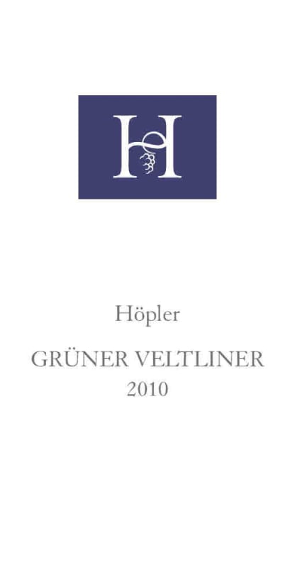 Hopler Gruner Veltliner 2010 Front Label