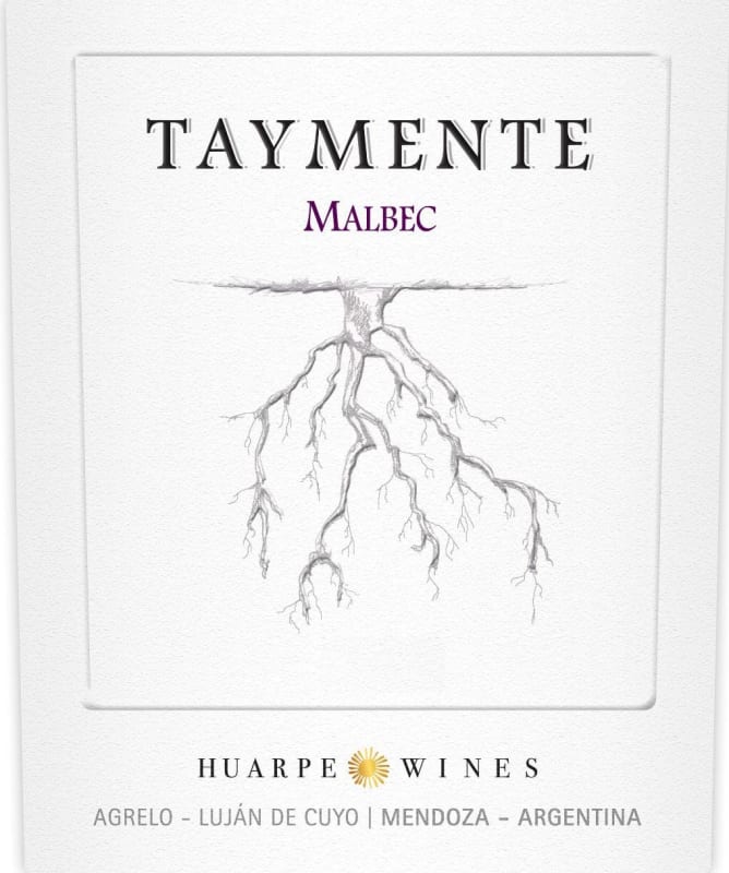 Huarpe Taymente Malbec 2013 Front Label