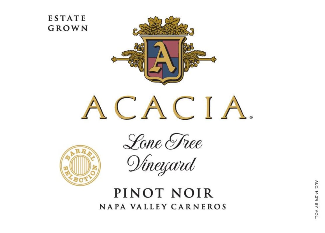 Acacia Lone Tree Vineyard Barrel Selection Pinot Noir 2012 Front Label