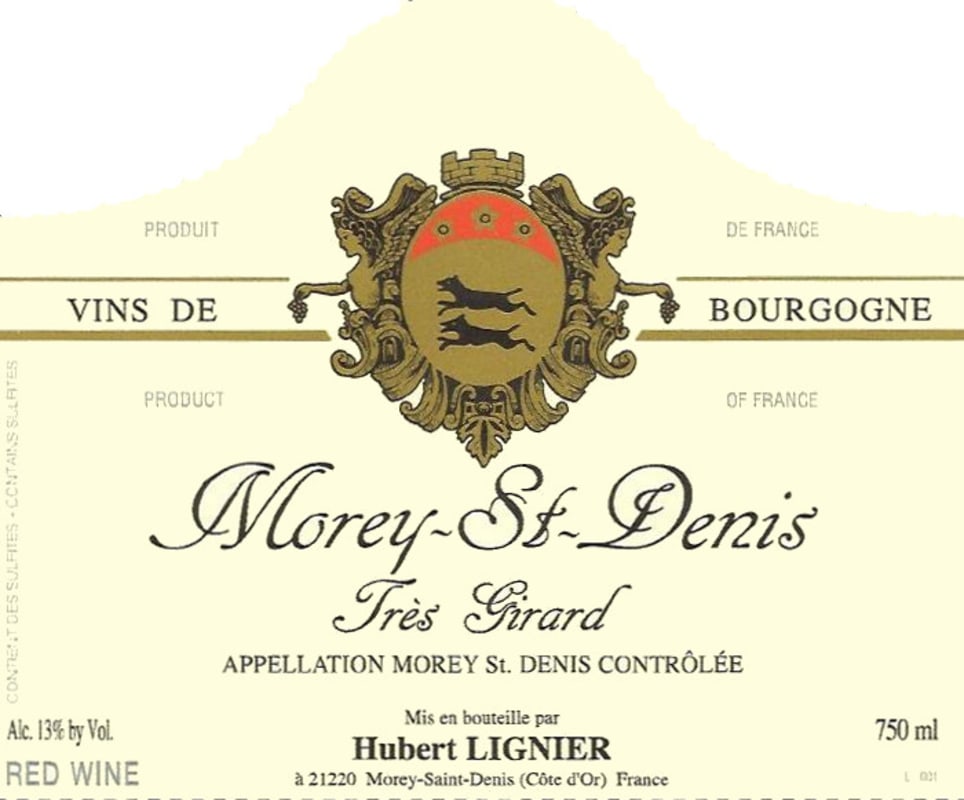 Hubert Lignier Morey-St-Denis Tres Girard 2010 Front Label