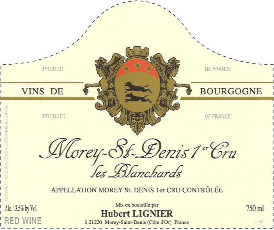 Hubert Lignier Morey-Saint-Denis Les Blanchards Premier Cru 2011 Front Label