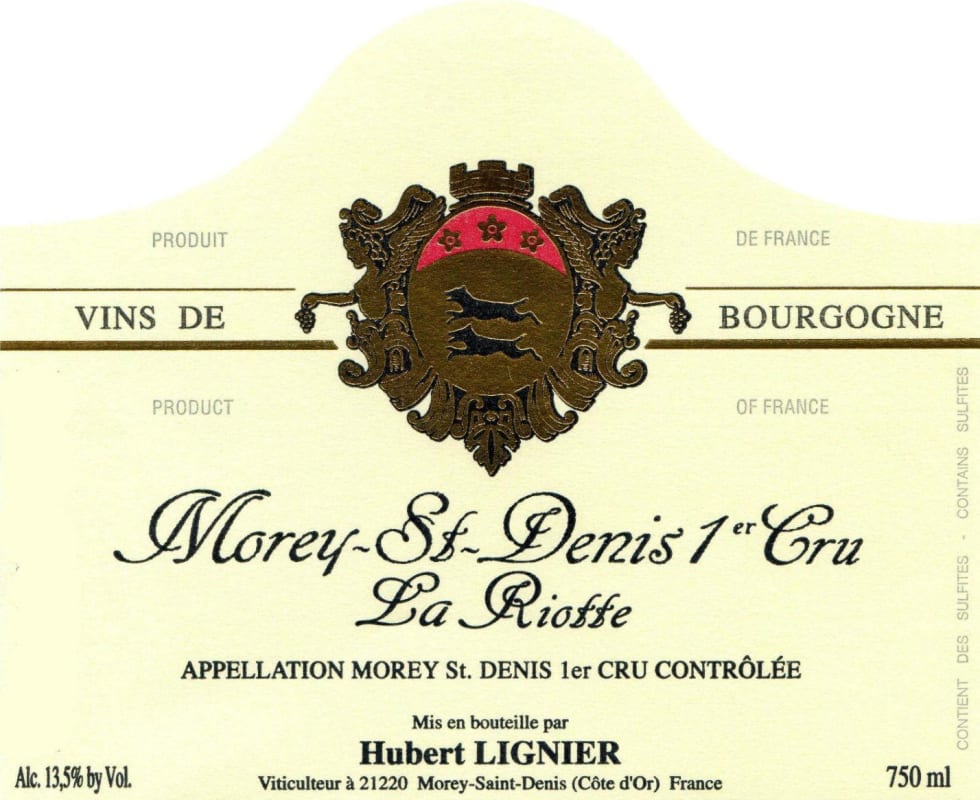 Hubert Lignier Morey-Saint-Denis La Riotte Premier Cru 2010 Front Label