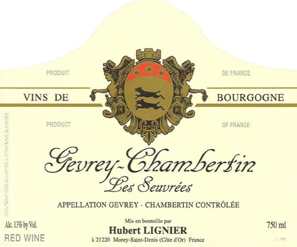 Hubert Lignier Gevrey-Chambertin Les Seuvrees 2013 Front Label