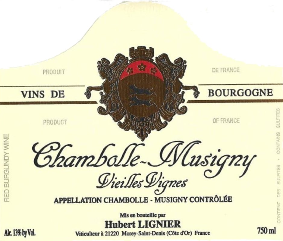 Hubert Lignier Chambolle-Musigny Vieilles Vignes 2013 Front Label