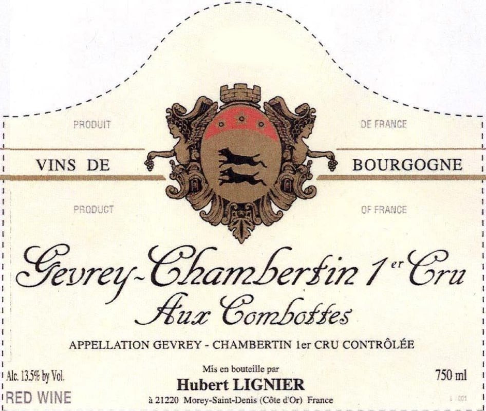 Hubert Lignier Gevrey-Chambertin Aux Combottes Premier Cru 2013 Front Label