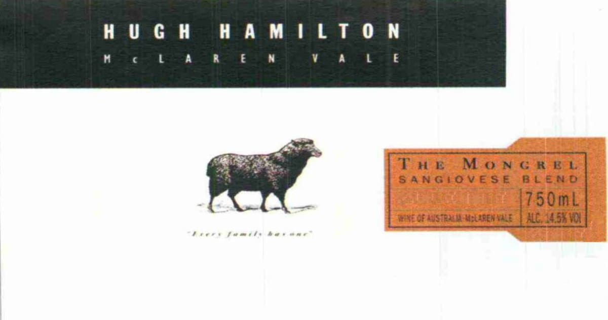 Hugh Hamilton The Mongrel Sangiovese 2014 Front Label
