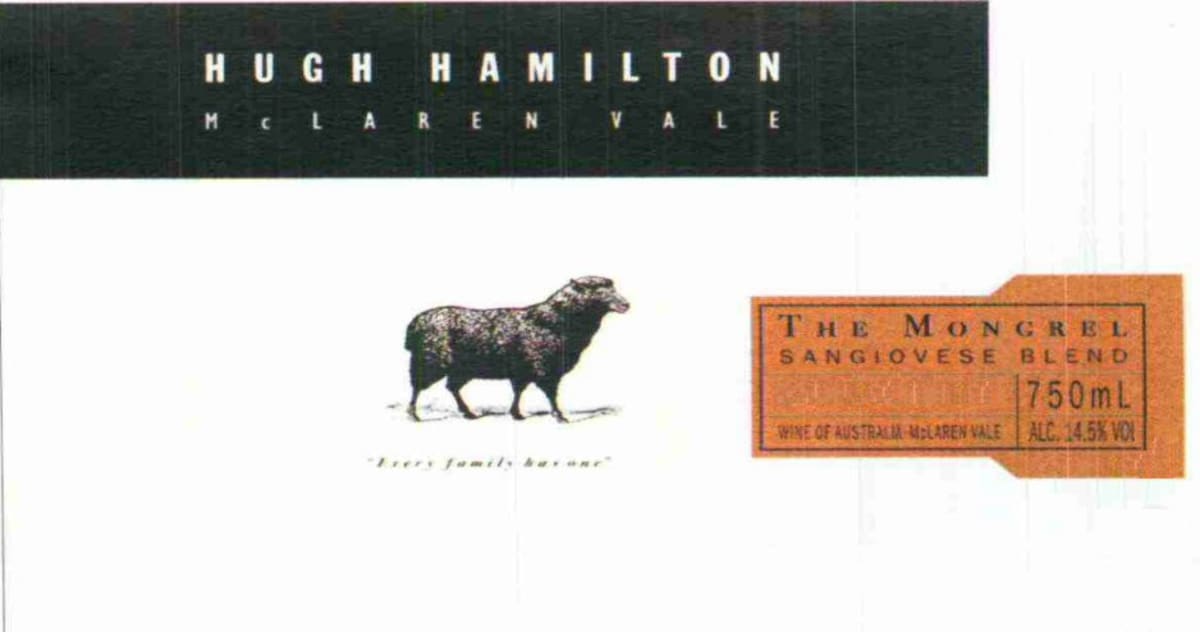 Hugh Hamilton The Mongrel Sangiovese 2008 Front Label
