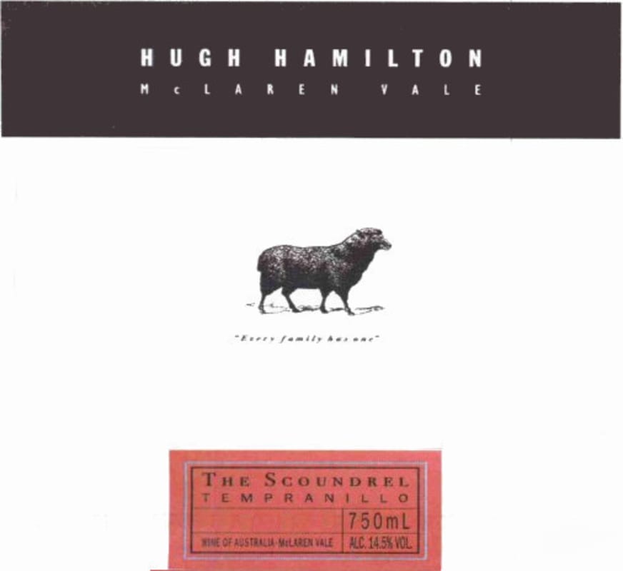 Hugh Hamilton The Scoundrel Tempranillo 2006 Front Label