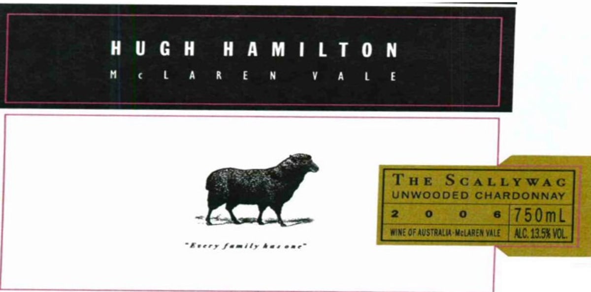Hugh Hamilton The Scallywag Unwooded Chardonnay 2006 Front Label
