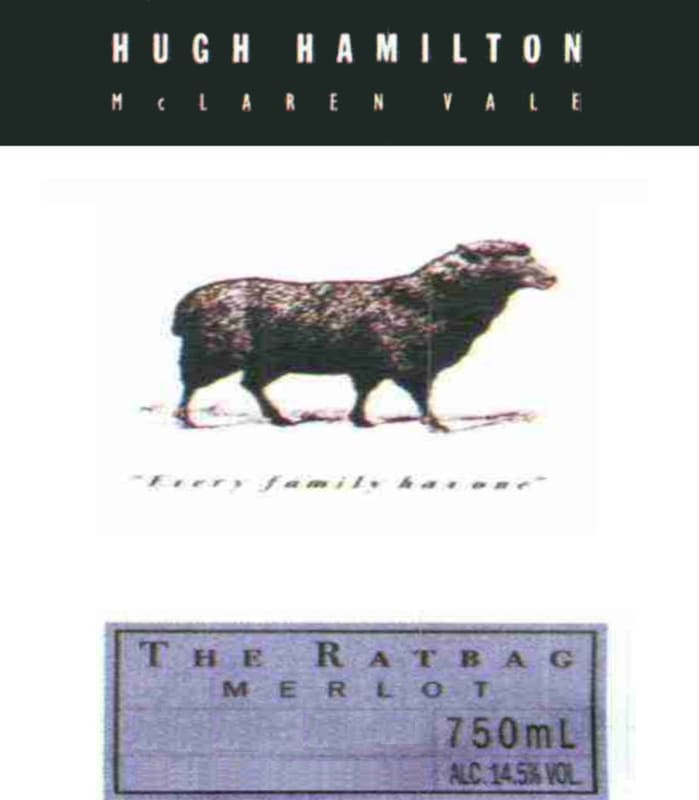 Hugh Hamilton The Ratbag Merlot 2010 Front Label
