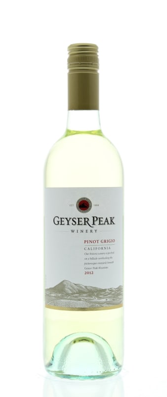 Geyser Peak Pinot Grigio 2012 Front Bottle Shot
