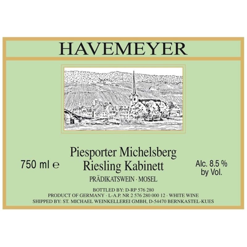Havemeyer Piesporter Michelsburg Kabinett Riesling 2012 Front Label