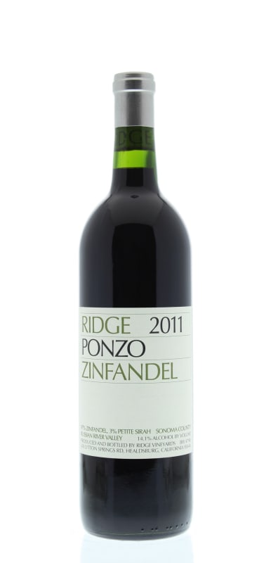 Ridge Ponzo Zinfandel 2011 Front Bottle Shot