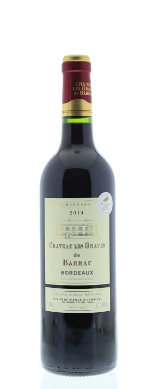 Chateau Les Graves de Barrau 2010 Front Bottle Shot