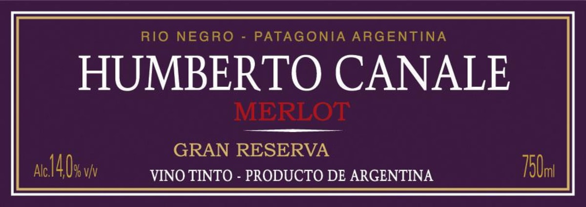 H. Canale Gran Reserva Merlot 2013 Front Label
