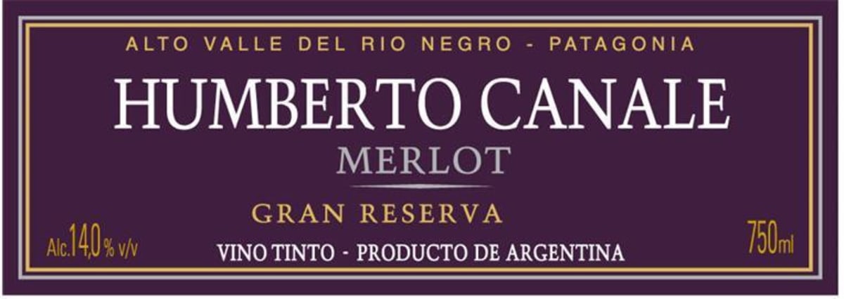 H. Canale Gran Reserva Merlot 2011 Front Label