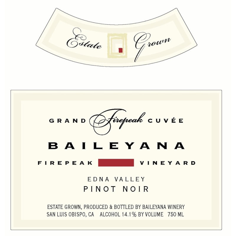 Baileyana Firepeak Pinot Noir 2011 Front Label