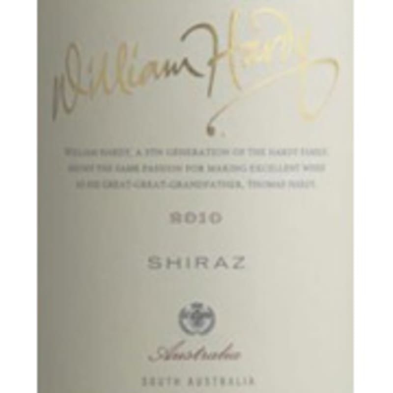 Hardys William Hardy Shiraz 2010 Front Label