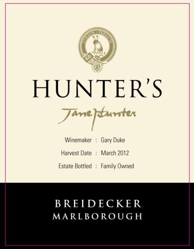 Hunter's Breidecker 2013 Front Label