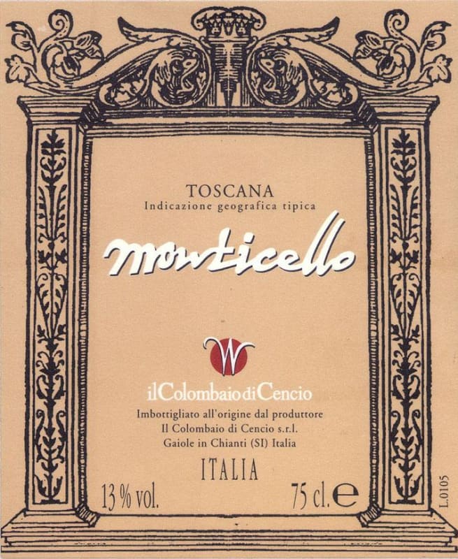 Colombaio di Cencio Toscana Monticello 2004 Front Label