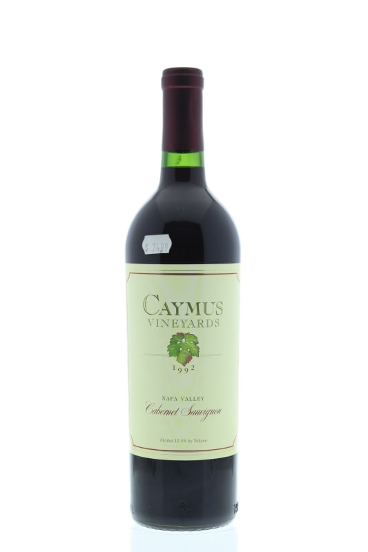 Caymus Napa Valley Cabernet Sauvignon (bin soiled label) 1992 Front Bottle Shot