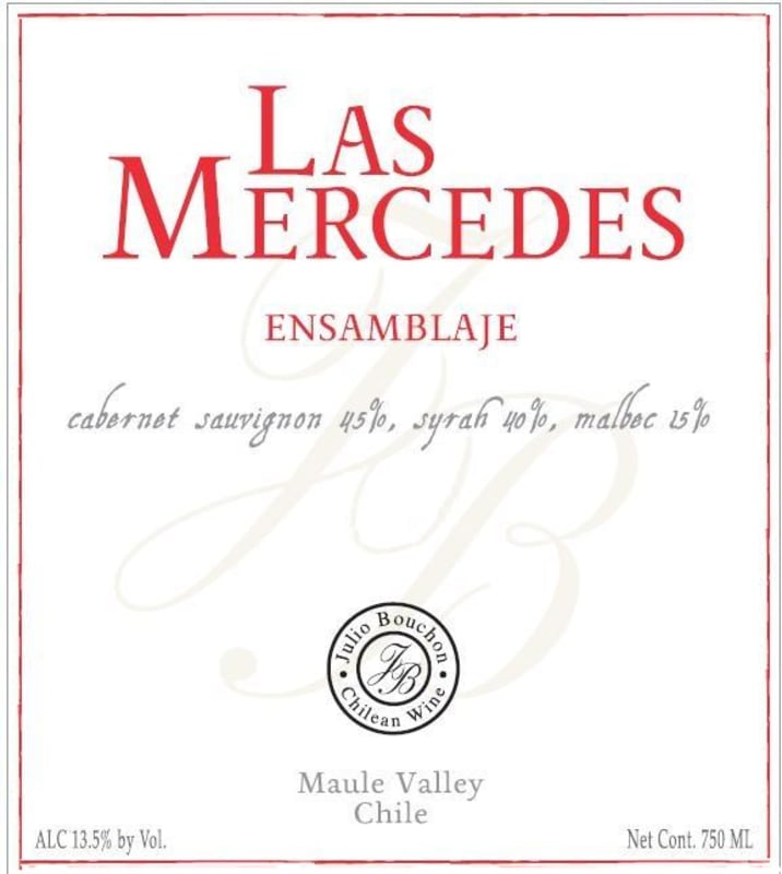 J. Bouchon Las Mercedes Ensamblaje Cabernet Sauvignon Syrah Malbec 2008 Front Label