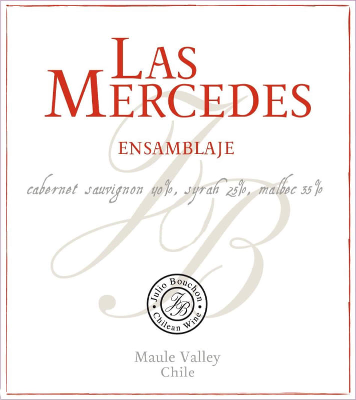 J. Bouchon Las Mercedes Ensamblaje Cabernet Sauvignon Syrah Malbec 2012 Front Label