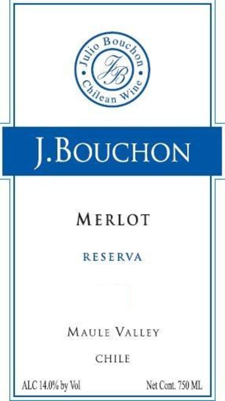 J. Bouchon Reserva Merlot 2014 Front Label