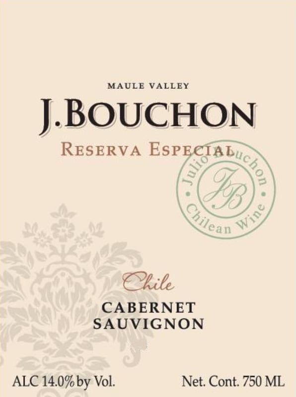 J. Bouchon Especial Reserva Cabernet Sauvignon 2010 Front Label