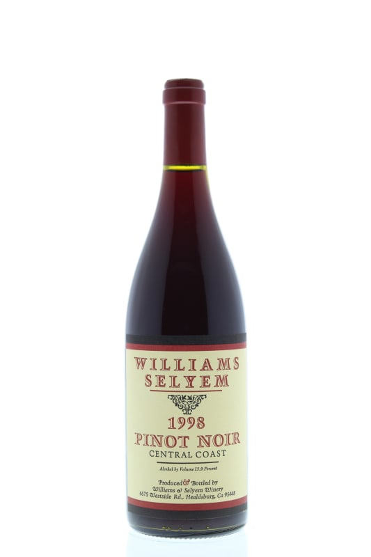 Williams Selyem Central Coast Pinot Noir 1998 Front Bottle Shot