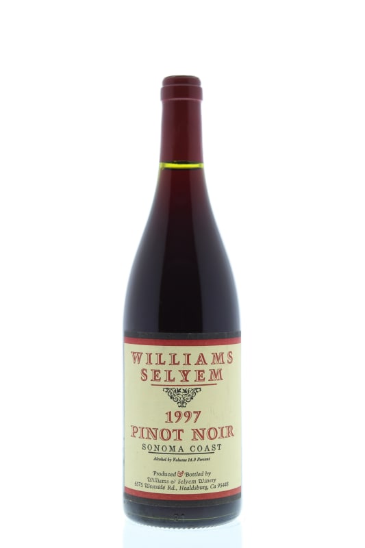 Williams Selyem Sonoma Coast Pinot Noir 1997 Front Bottle Shot