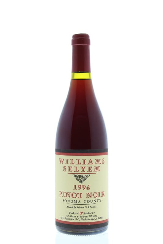 Williams Selyem Sonoma County Pinot Noir 1996 Front Bottle Shot