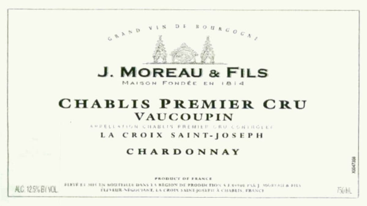 J. Moreau & Fils Chablis Vaucoupin Premier Cru 2013 Front Label