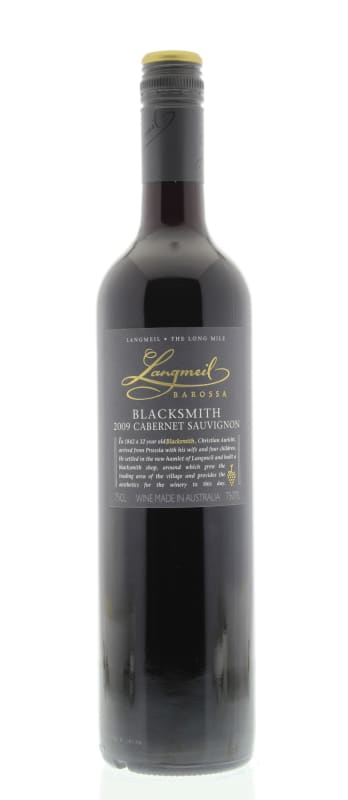Langmeil The Blacksmith Cabernet Sauvignon 2009 Front Bottle Shot