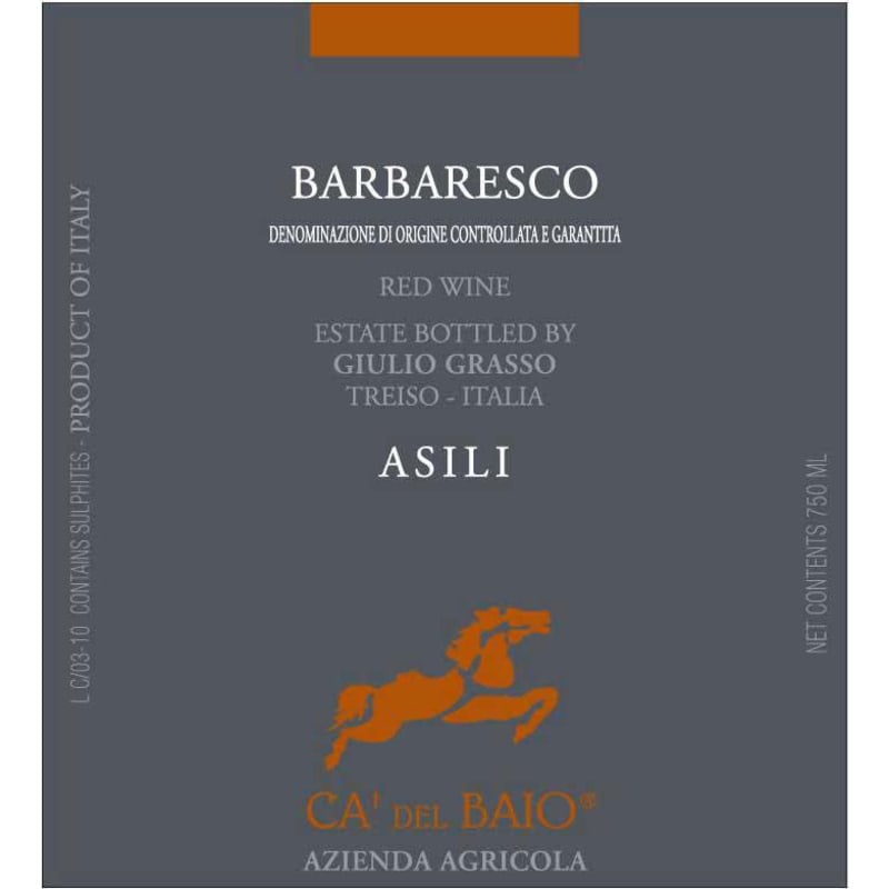 Ca' del Baio Barbaresco Asili 2009 Front Label
