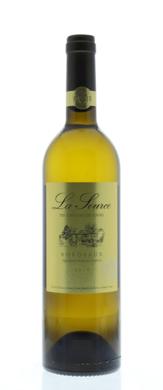 Chateau de Sours La Source Blanc 2010 Front Bottle Shot