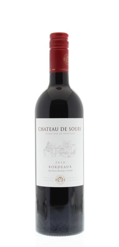 Chateau de Sours Bordeaux Rouge 2010 Front Bottle Shot