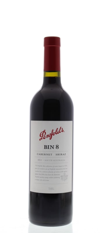 Penfolds Bin 8 Cabernet-Shiraz 2011 Front Bottle Shot