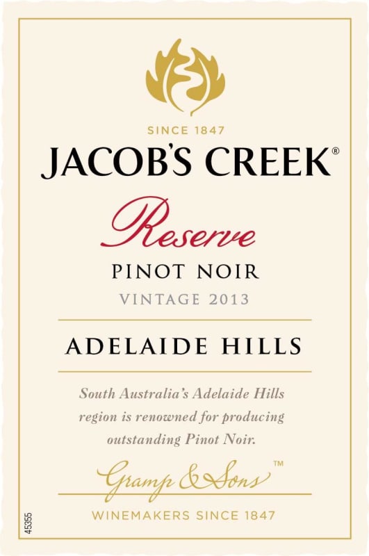 Jacob's Creek Reserve Pinot Noir 2013 Front Label