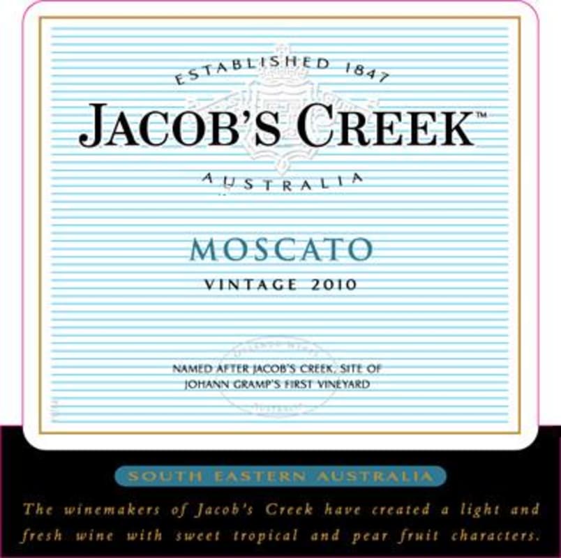 Jacob's Creek Moscato 2010 Front Label