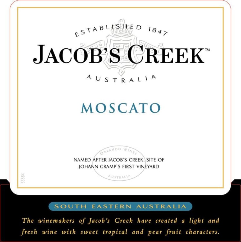 Jacob's Creek Moscato 2012 Front Label