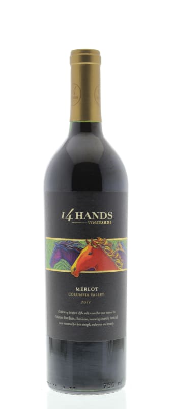 14 Hands Merlot 2011 Front Bottle Shot