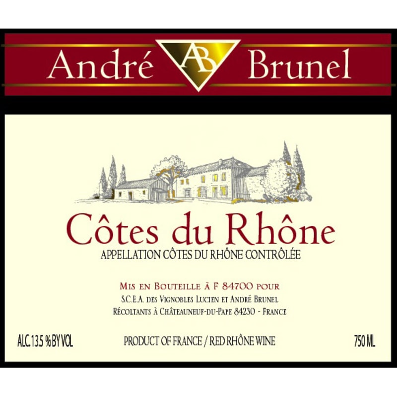 Andre Brunel Cotes du Rhone 2010 Front Label