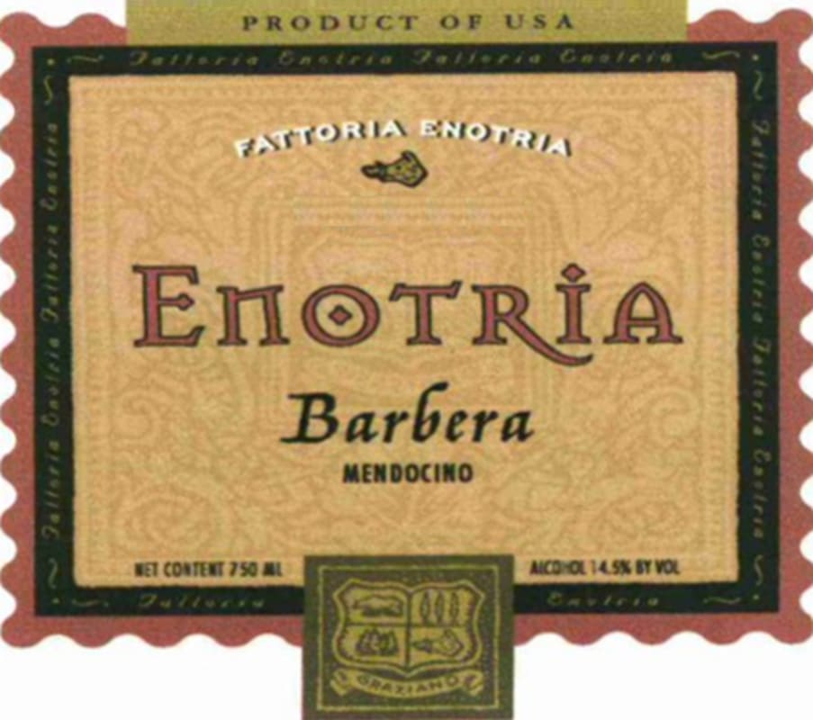 Graziano Enotria Barbera 2006 Front Label