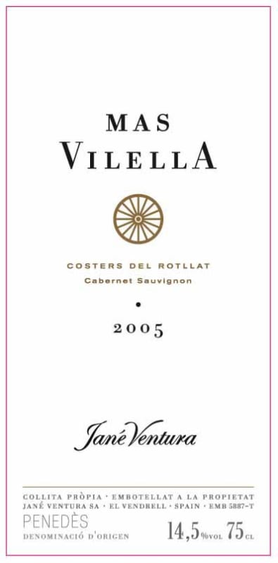 Jane Ventura Mas Vilella 2005 Front Label