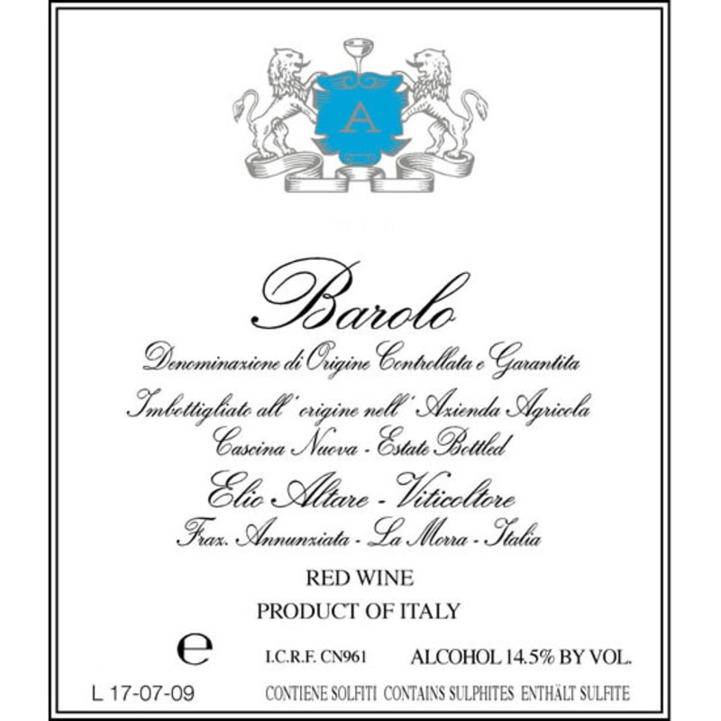 Elio Altare Barolo Arborina (1.5 liter magnum) 2008 Front Label