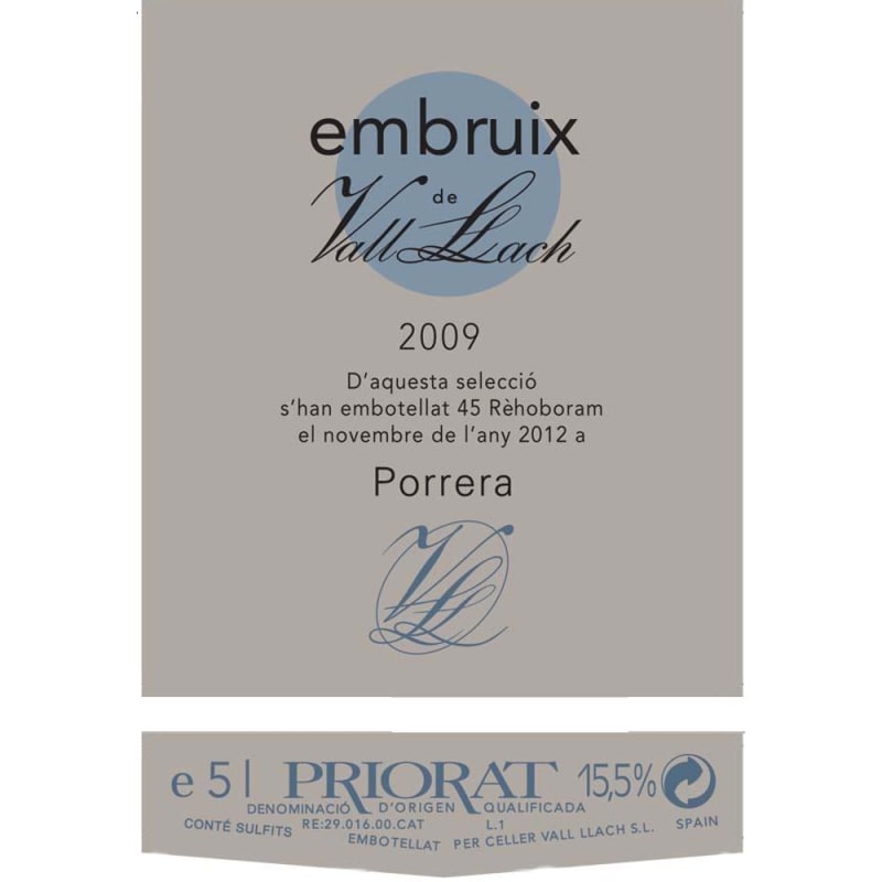 Vall Llach Embruix 2009 Front Label